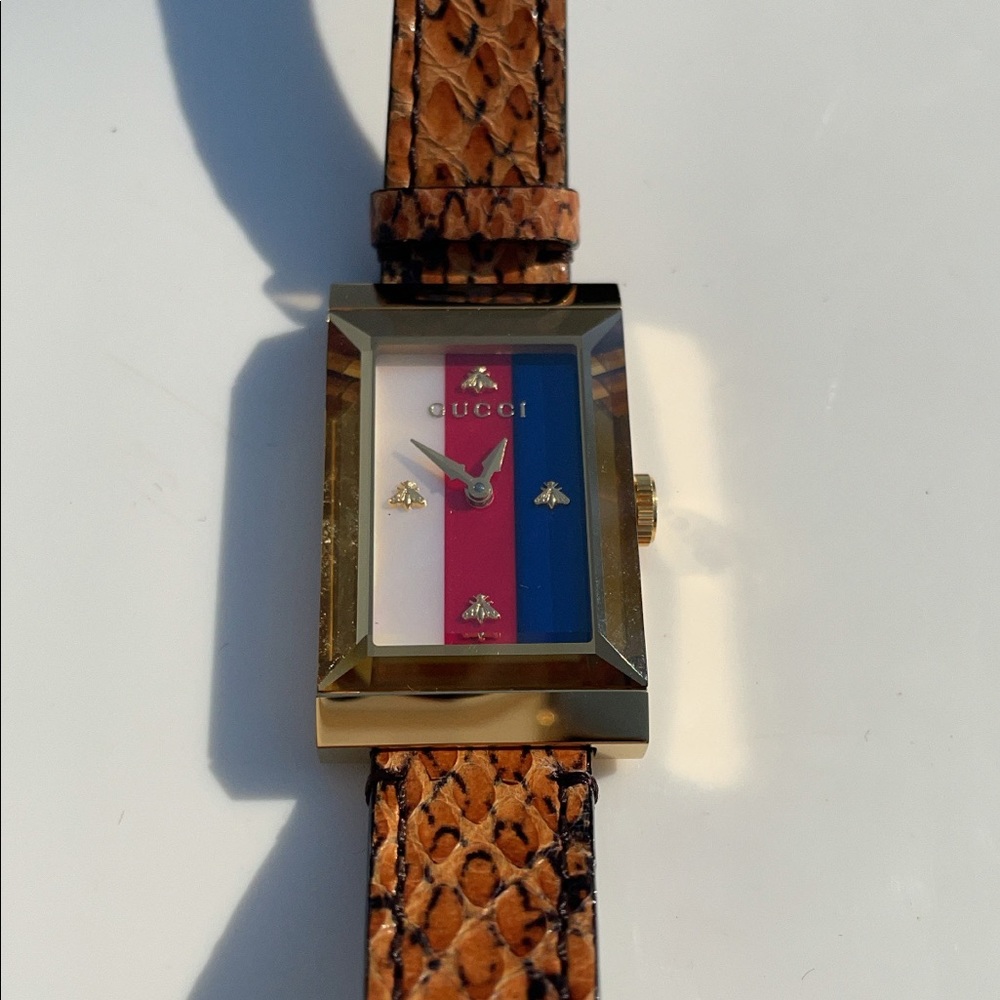 Gucci G-Frame 21MM Women's Brown Leather Watch